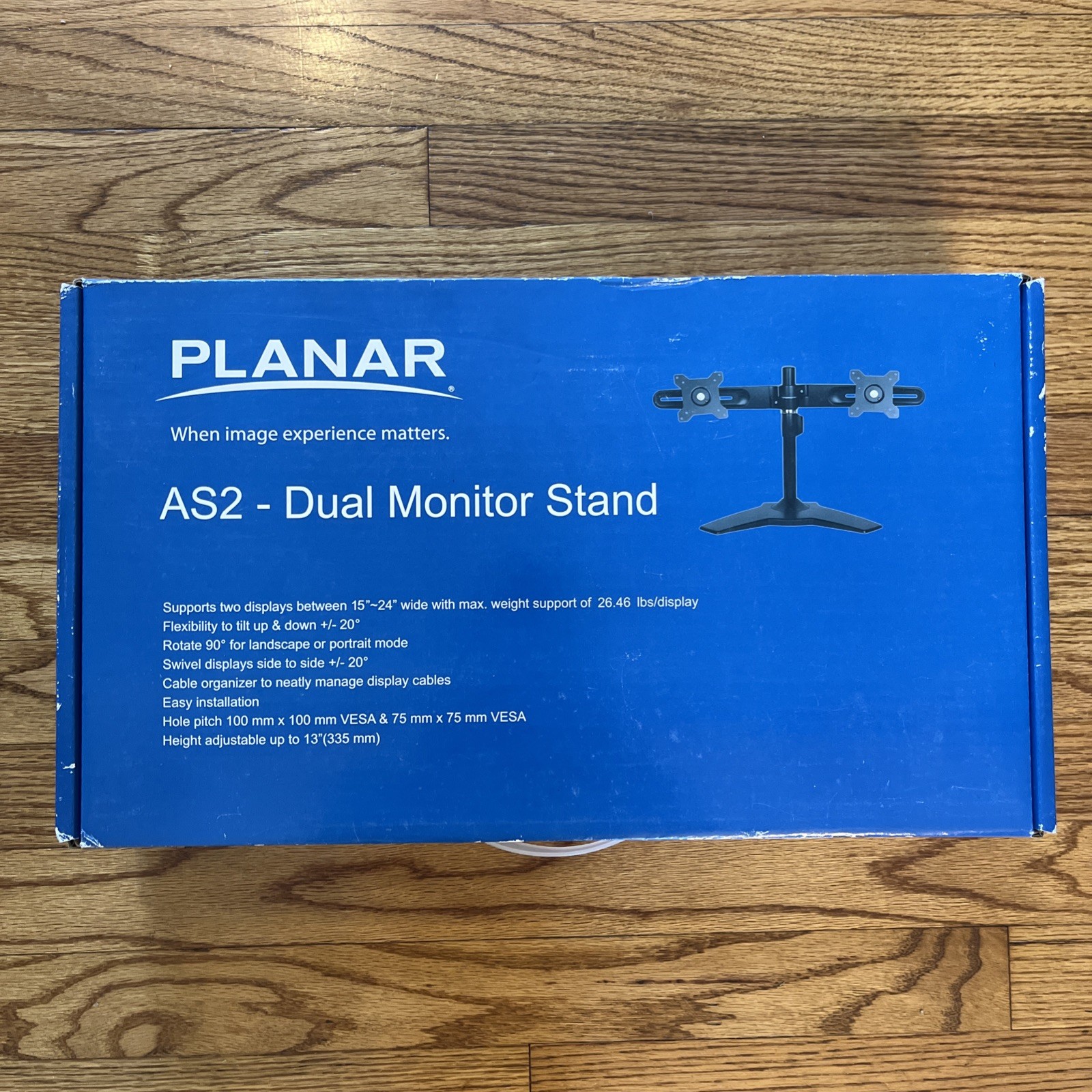 NEW Open Box Planar AS2 Adjustable Dual 15″ – 24″ Monitor Stand 997-5253-00