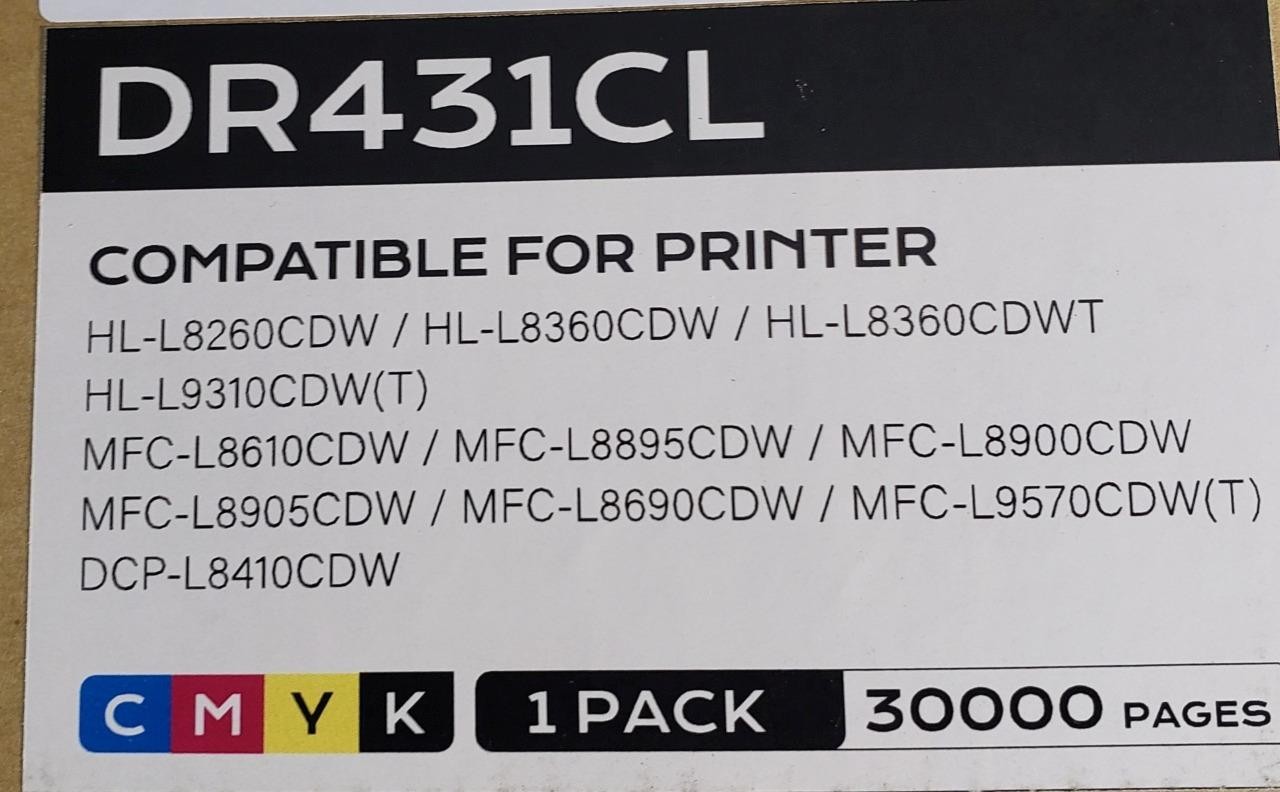 DR431CL Drum Unit 30,000 Pages DR-431CL Replaces Brother DR431