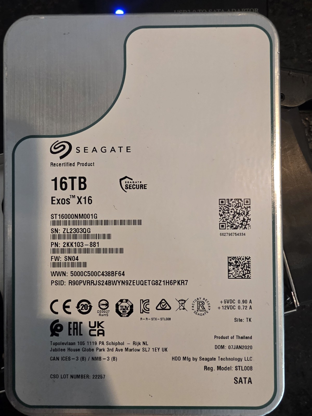 Seagate Exos X16 16TB, 7200 RPM, 3.5 inch Internal Hard Drive – ST16000NM001G