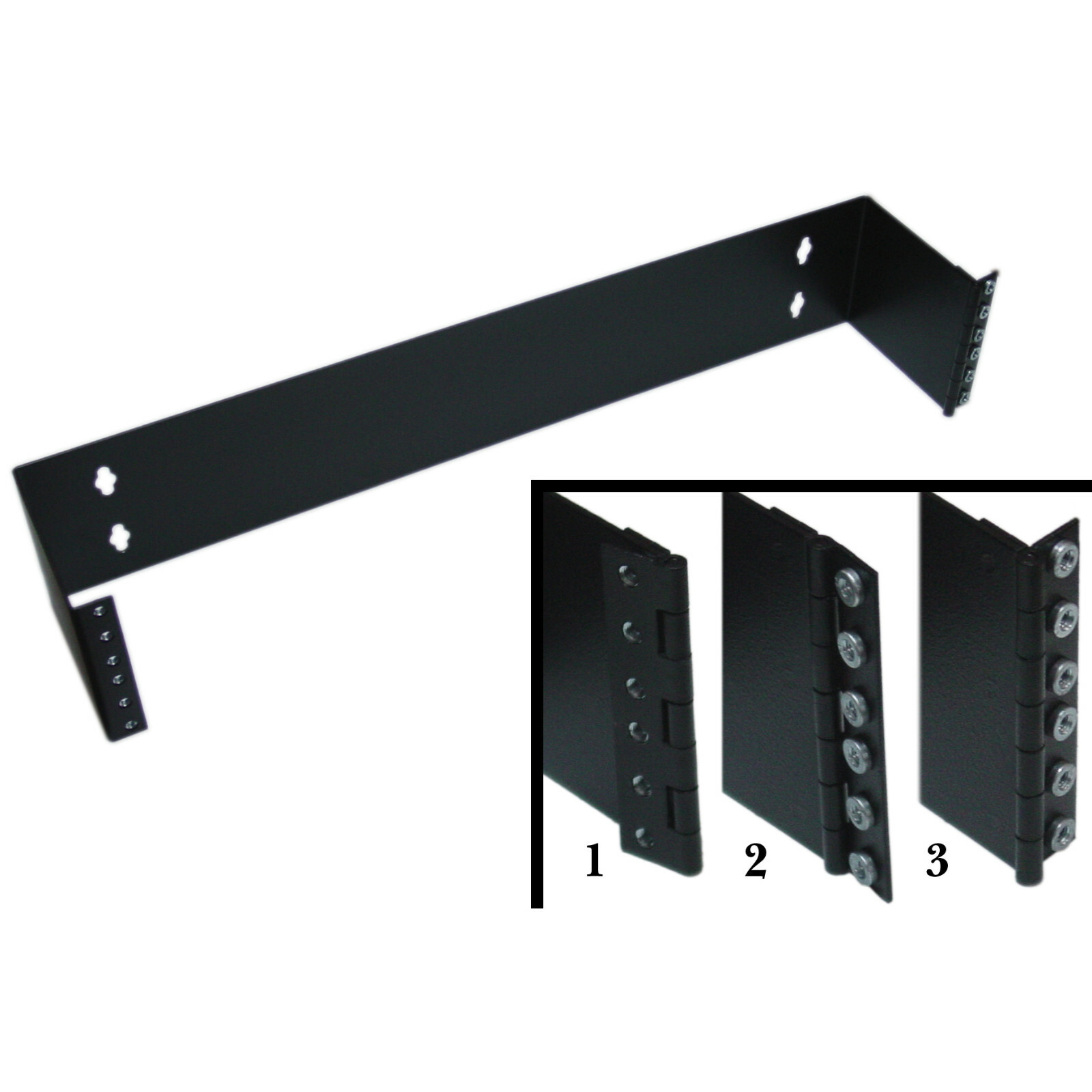2U Hinged Wall Mount Bracket, Depth 5.8 in for Patch Panels and Networking