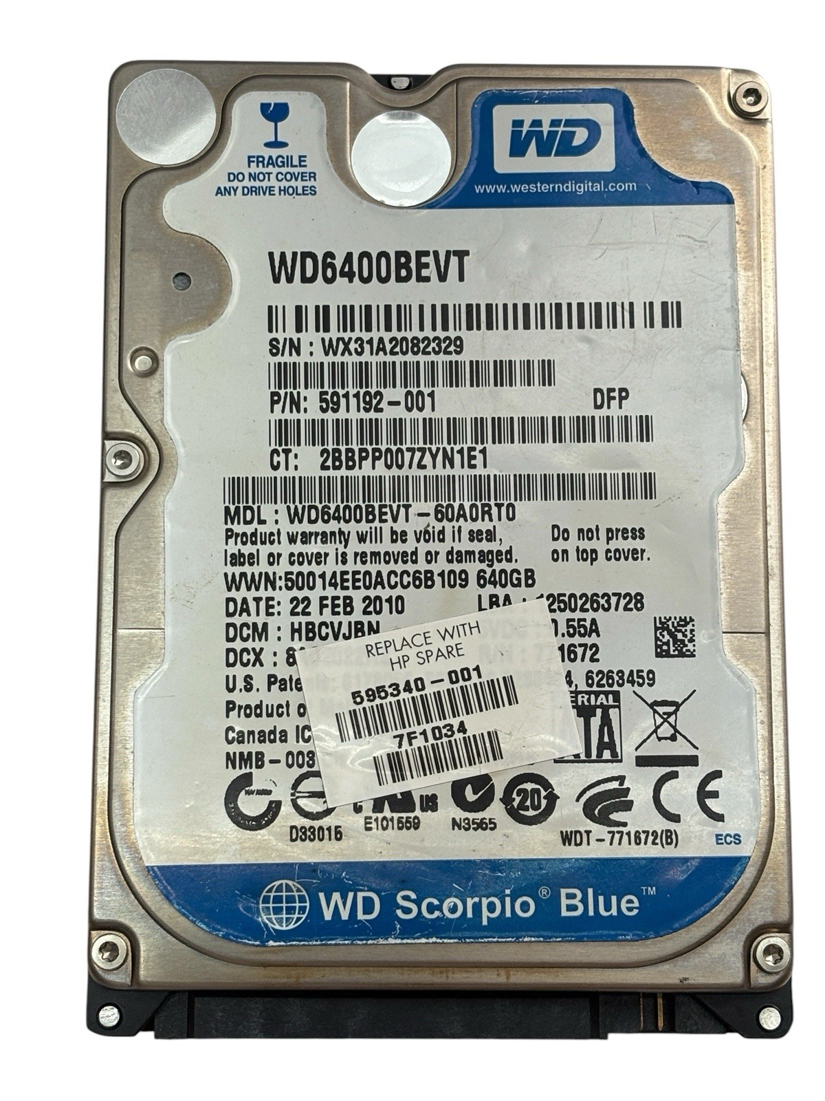 WD WD6400BEVT 640GB 2.5″ Sata HDD 5400 RPM – Tested, Formatted and Ready to Go !