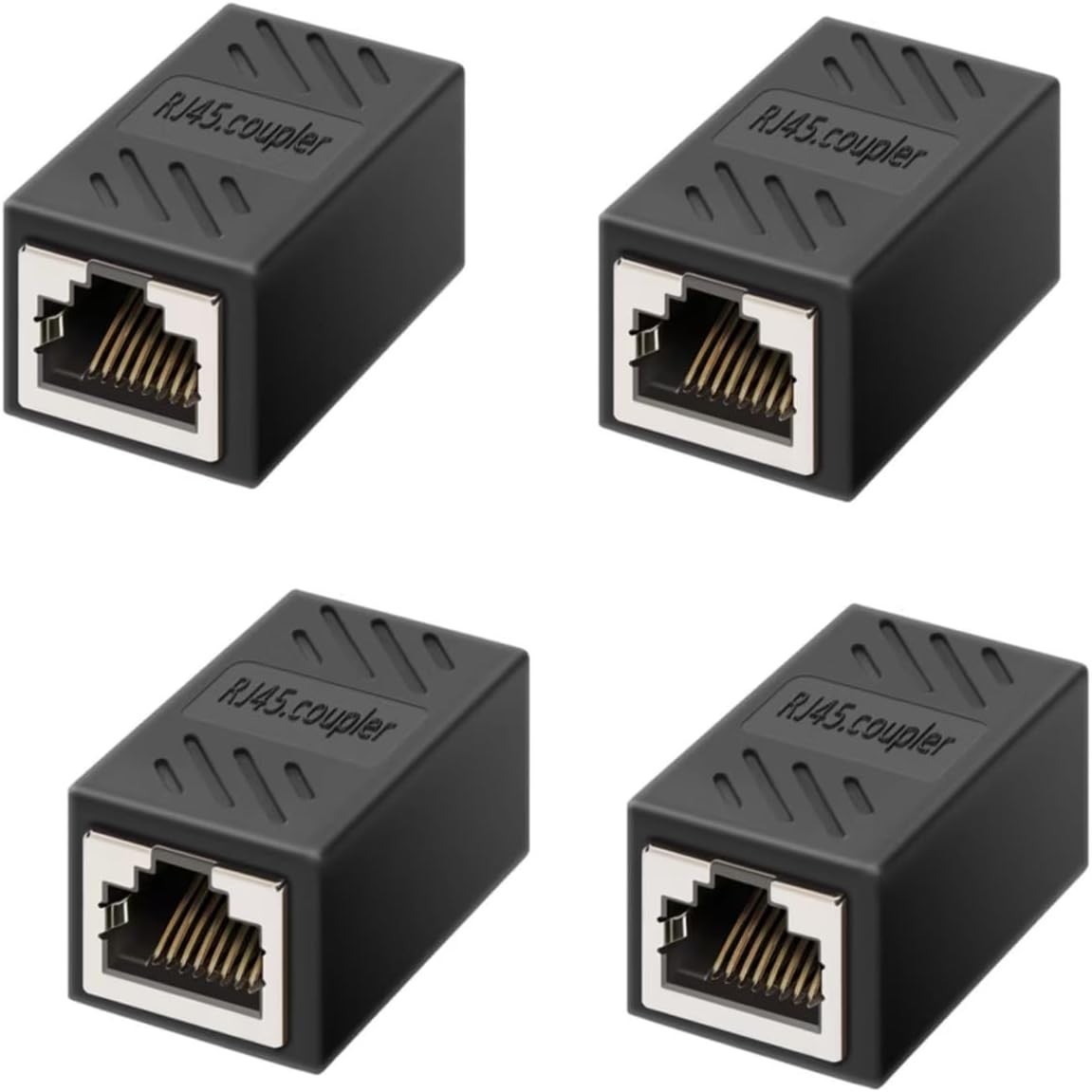 Black RJ45 Coupler Ethernet Network Cable Extender 4 Pcs for Home Office