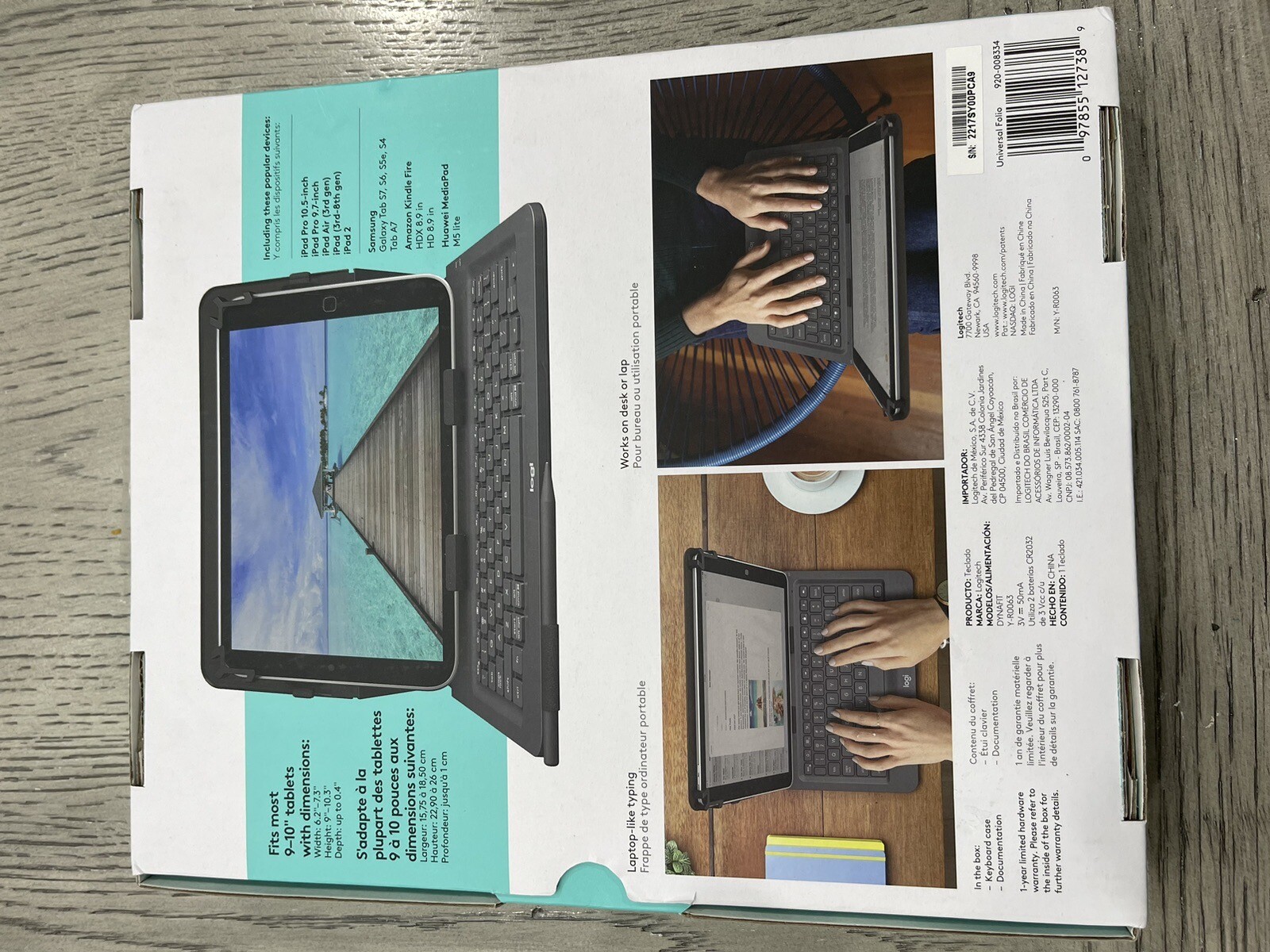 Logitech Universal Folio Tablet Keyboard Cover Case 10.5″ iPad Tablet 920-008334