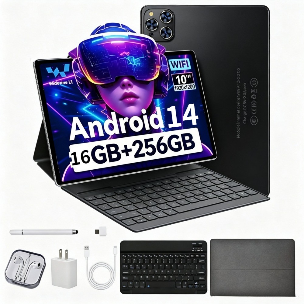 Android 14 Tablet Octa-Core 16GB RAM 256GB ROM IPS HD 8800mAh Camera（8MP+16MP)
