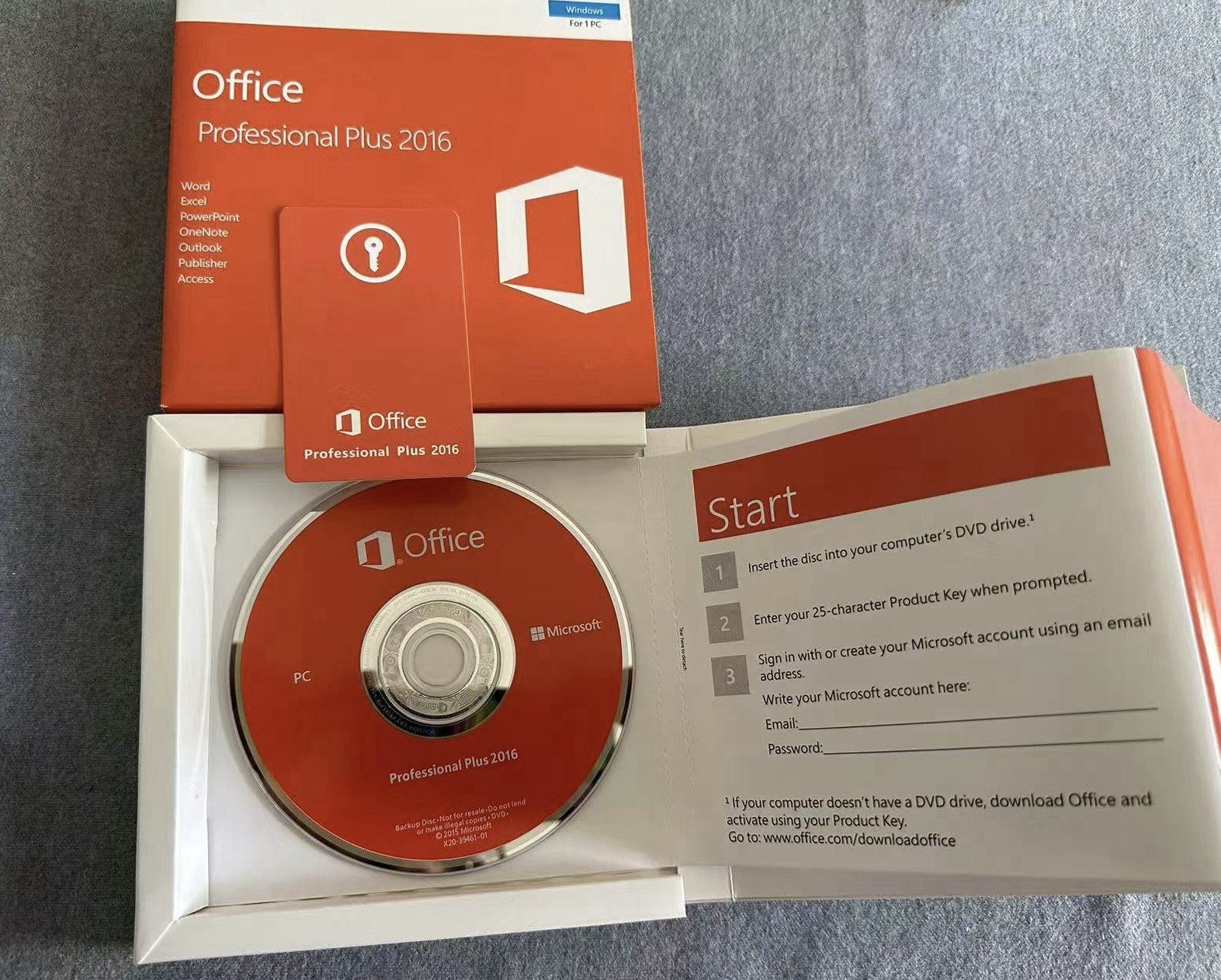 Microsoft Office 2016 Professional Plus DVD (Verified 9 PCs) +Product Key Sealed