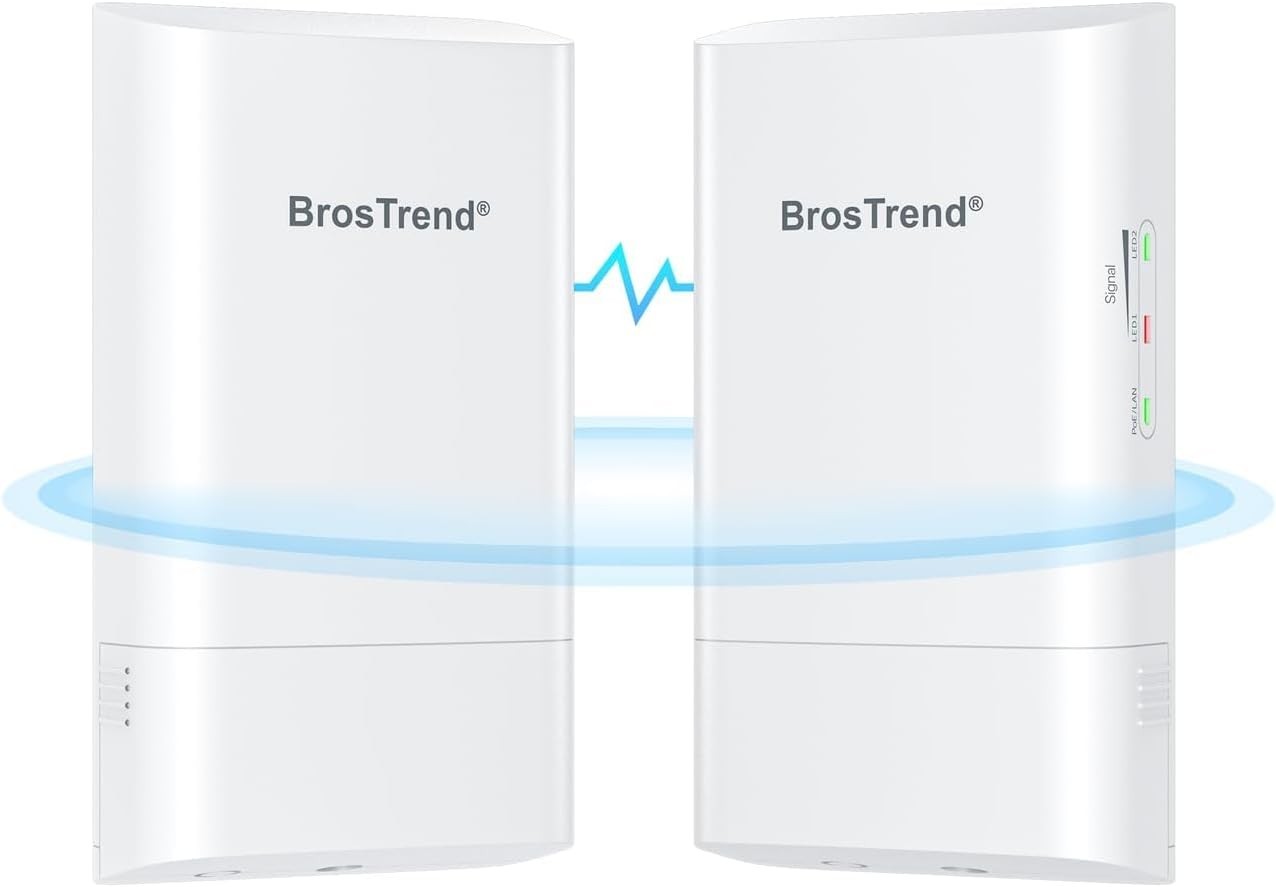 BrosTrend 5GHz 867Mbps WiFi Bridge 1KM PtP Outdoor Kit