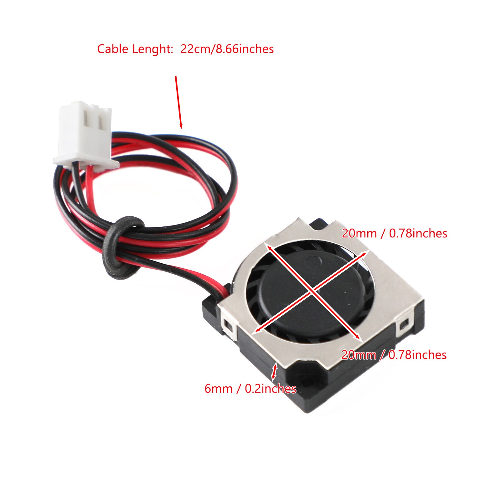 ✨1x Brushless DC Cooling Blower Fan 5V 20065VS 0.78*0.78*0.2In Sleeve 2 Pin Wire