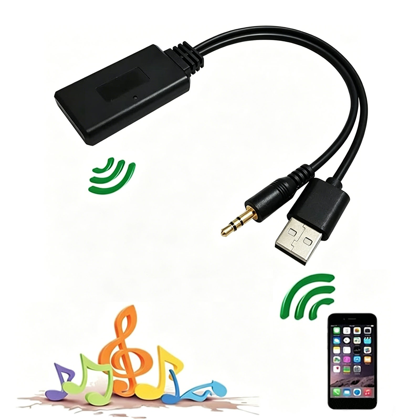 2 IN 1 Wireless Bluetooth 5.0 Transmitter Receiver Audio 3.5mm Jack Aux Adapter