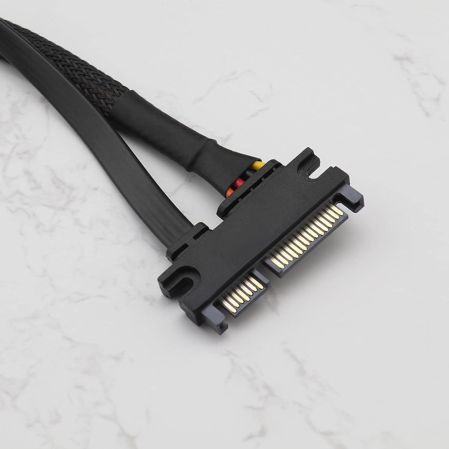 Ecsing 22 Pin SATA Power Extension Cable 7+15 Male to Female Data Cable with Loc