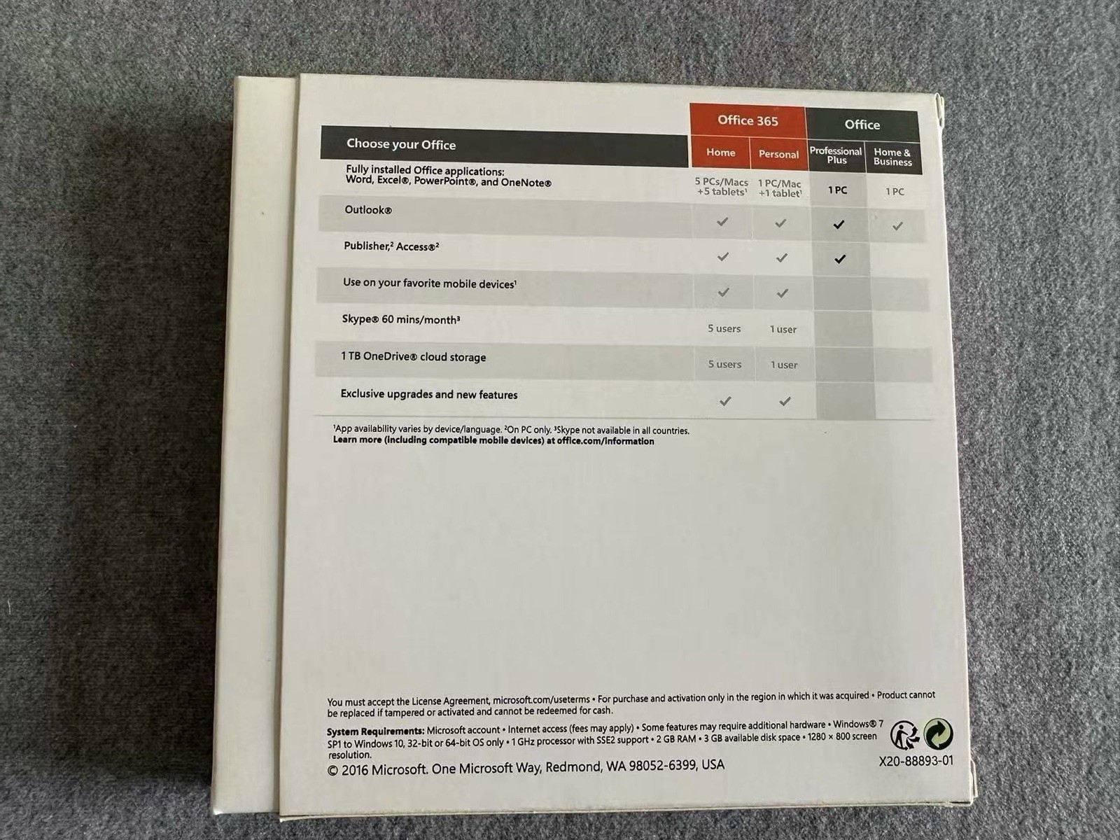 Microsoft Office 2016 Professional Plus DVD (Verified 9 PCs) +Product Key Sealed