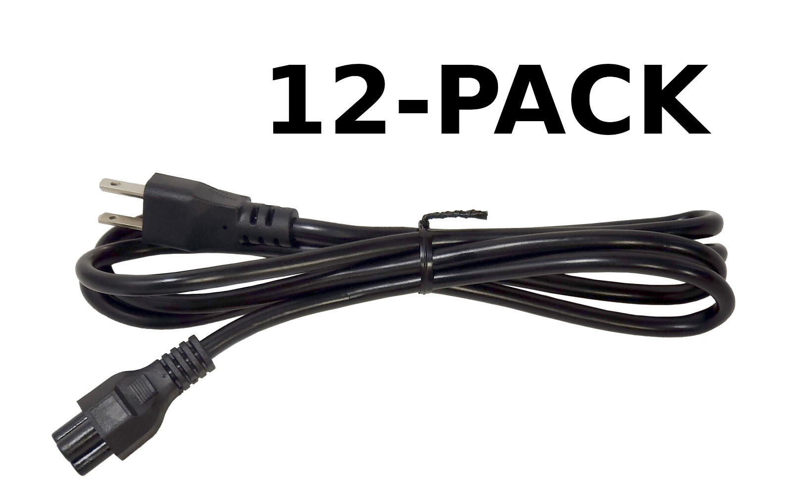 NEW 12-PACK 3 Prong 6-foot AC Mickey Power Cord NEMA 5-15P to C5 Cable 2.5A 250V
