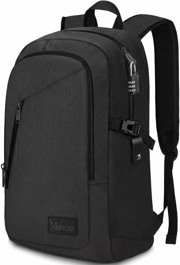 Mancro Business Laptop Backpack Anti Theft Slim Bag Fits 15.6″ Laptop Black NEW