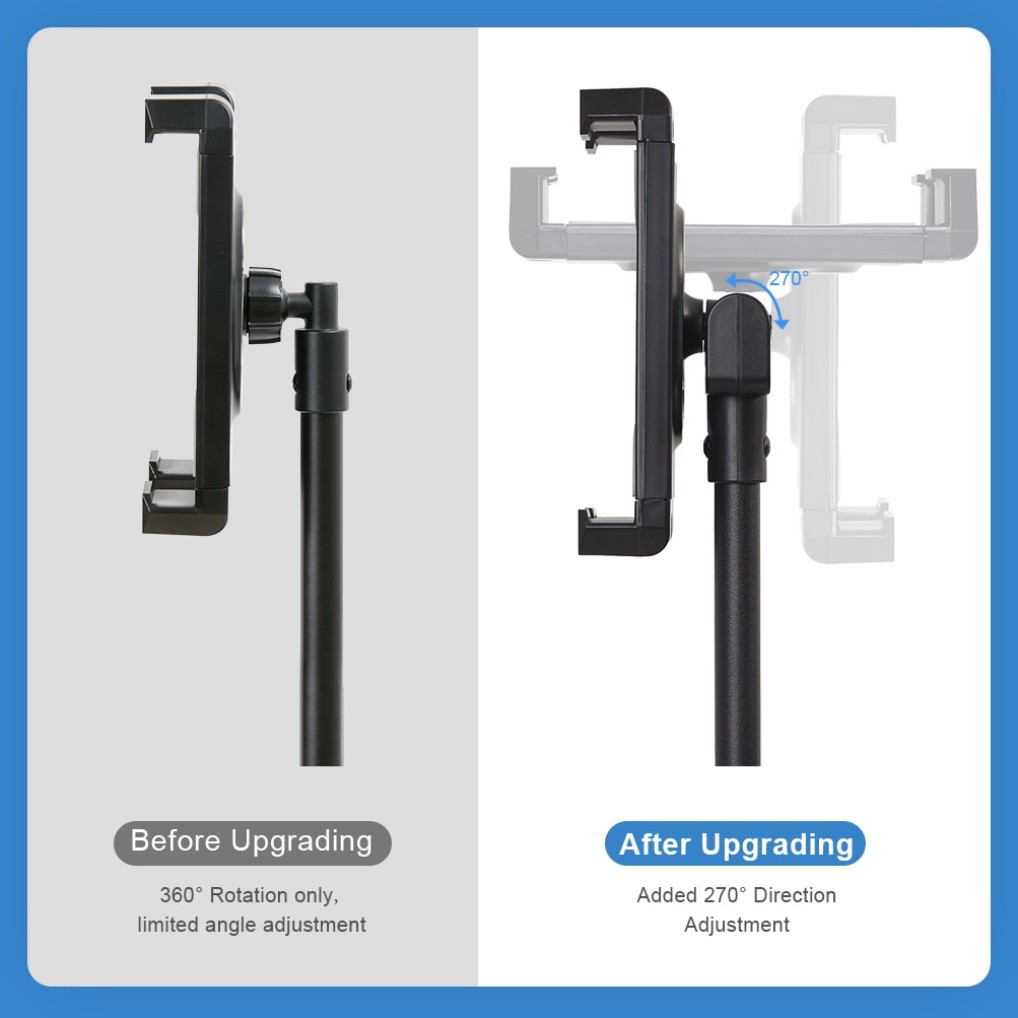 Strong Floor Bed Stand Tripod Mount Holder for Phone IPAD Pro 4.5”-12.9” Tablet