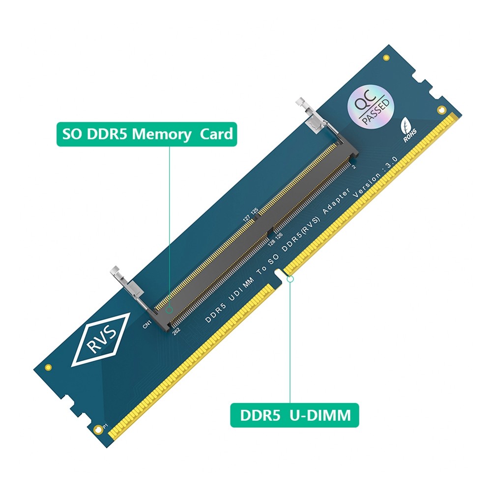 2PCS Laptop SO DDR5 to Desktop DDR5 U-DIMM Adapter Memory Card Converter4971
