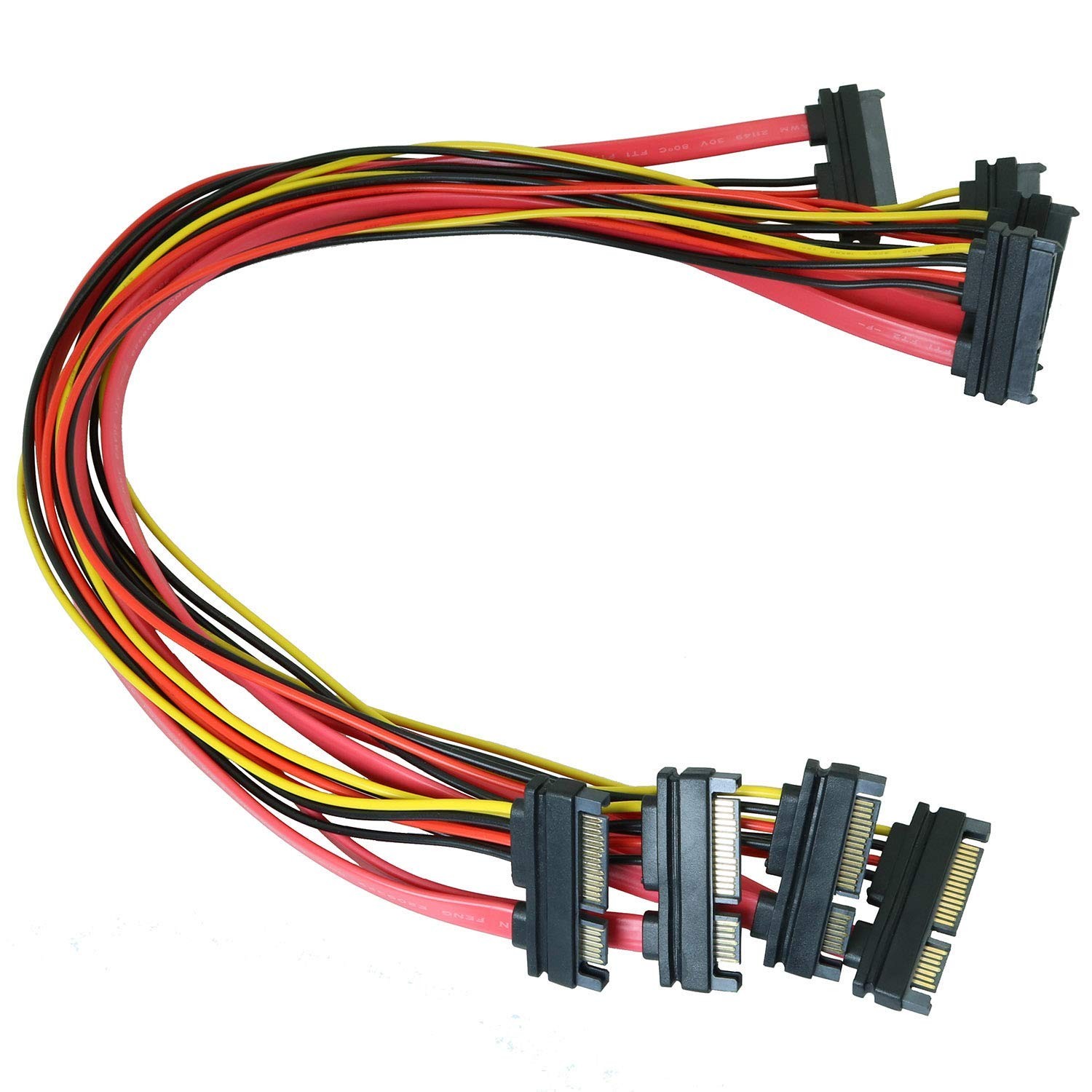 4PCS 50cm SATA 22 Pin Female to SATA(7+15) Pin Male Data Power Combo Extensio…
