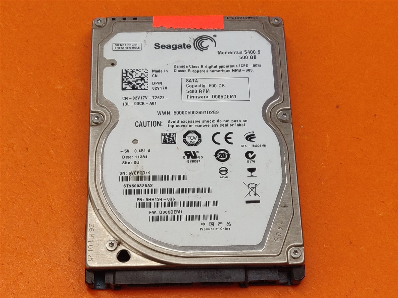 ⭐️⭐️⭐️⭐️⭐️ *AS IS* HDD Hard Drive SATA Laptop 2.5″ Seagate ST9500325AS 500GB