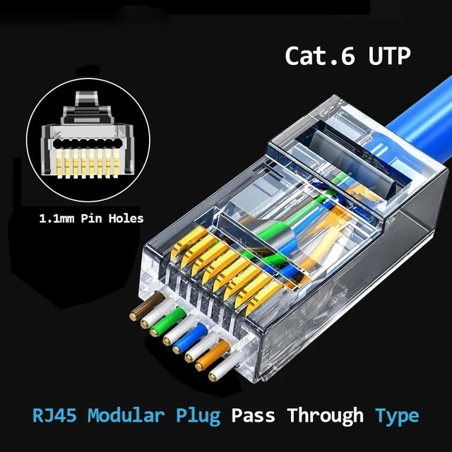 ZoeRax 100PCS RJ45 Cat5e Cat6 Connectors – Pass Through Connector