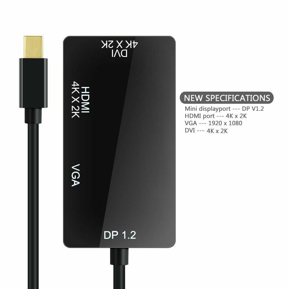 Thunderbolt/Mini Display Port/DP to VGA/HDMI/DVI Adapter For Macbook Pro Air Mac