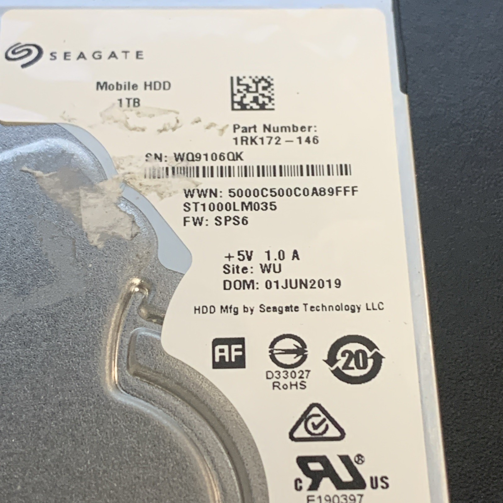 Seagate Mobile SATA 6 Gb/s HDD 1TB ST1000LM035 2.5 SFF 7mm Laptop Drive