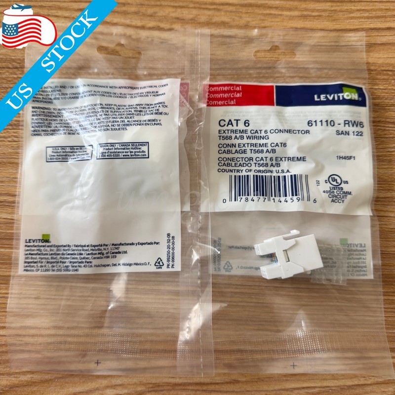 Qty50 For Leviton 61110-RW6 Cat 6 Keystone jack Gigabit RJ45 White 122-61110-RW6