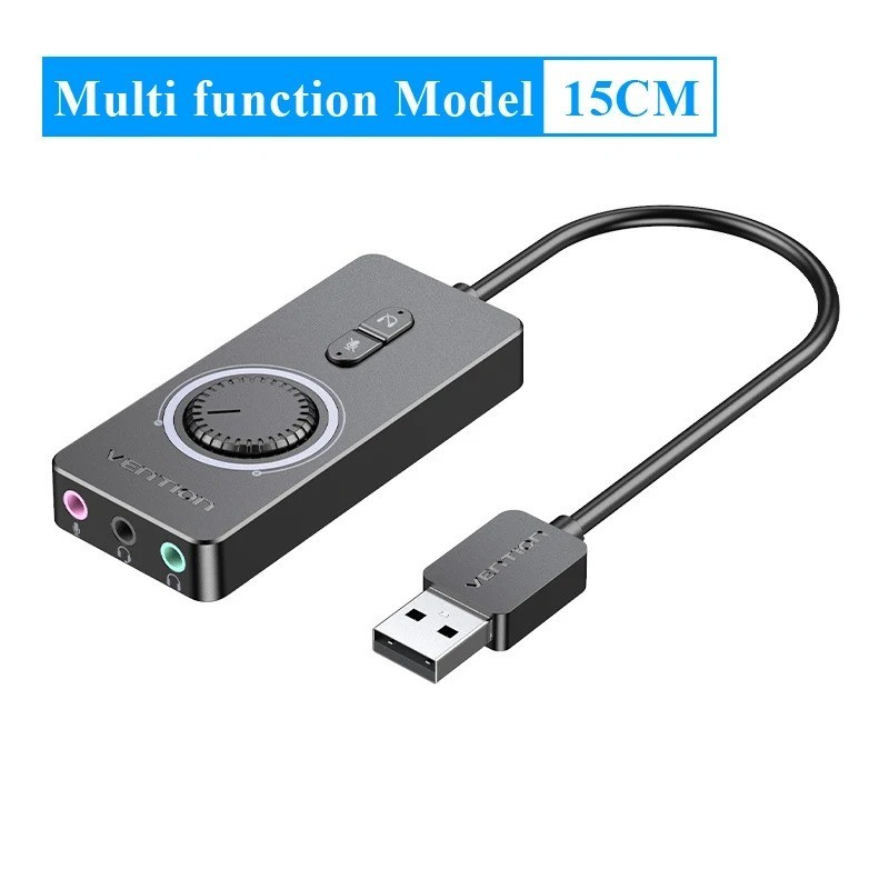 Vention USB External Sound Card USB to 3.5mm Audio Adapter USB to Earphone Micro