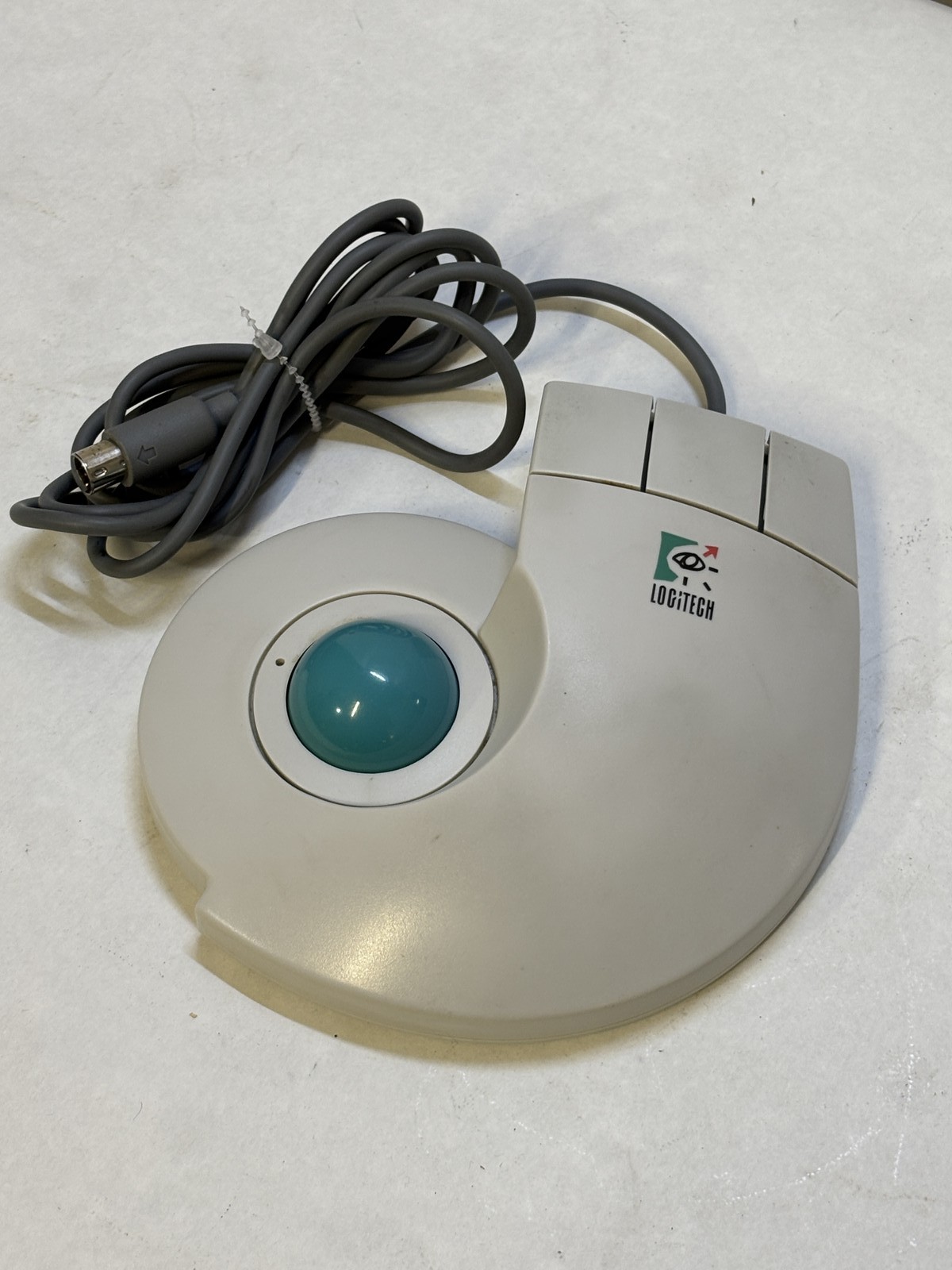 Logitech TrackMan Stationary Mouse T-CD2-6F PS/2 Wired Trackball Vintage