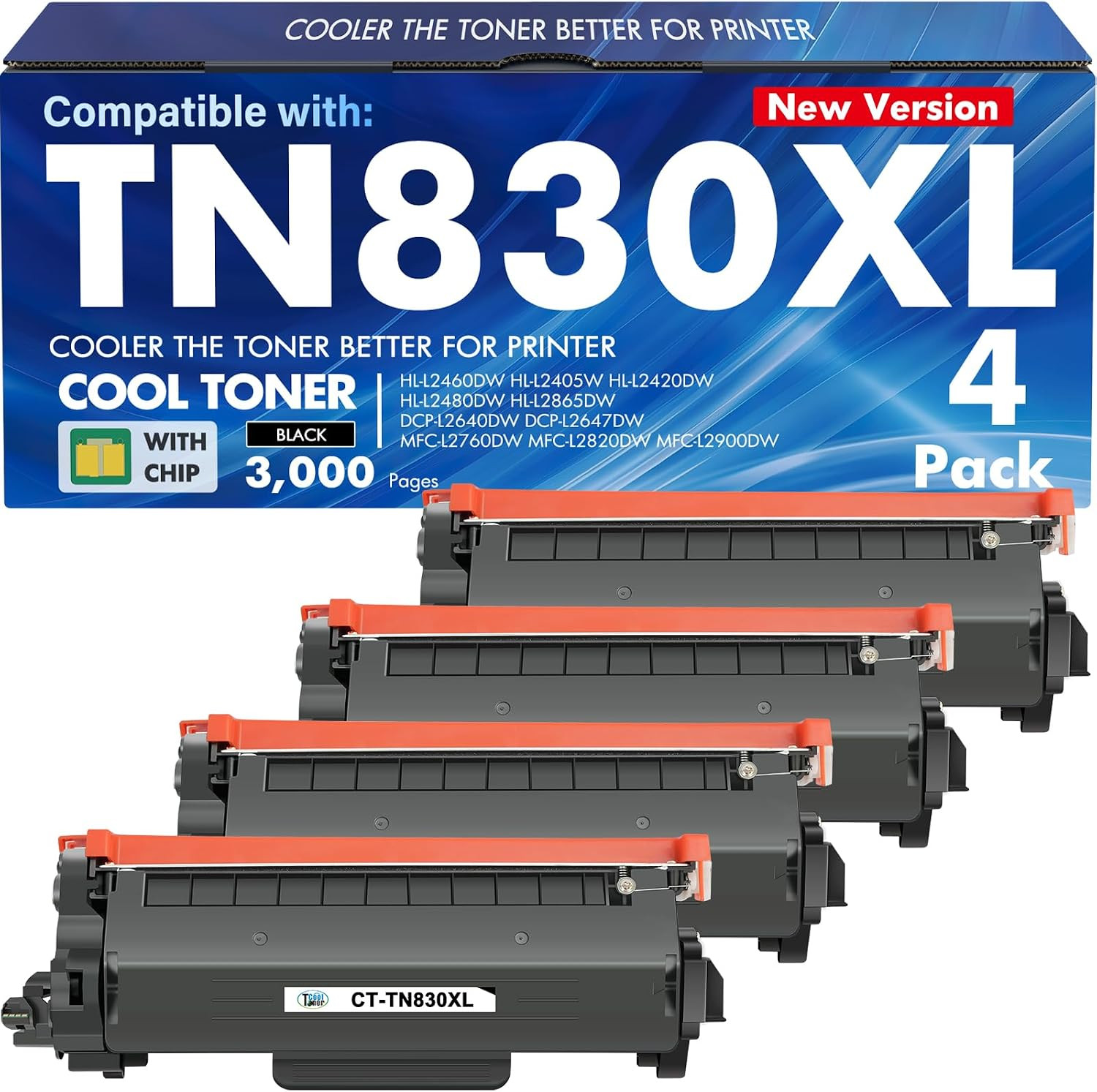 TN830 TN830XL 830 XL/V/R Toner for Brother Printer DCP-L2640DW HL-L2460DW | Repl