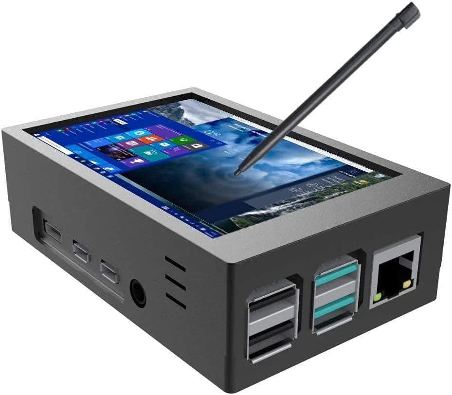 For Raspberry Pi 4 TFT 3.5 Inch Touch Screen with Case, Mini Cooling Fan and Hea