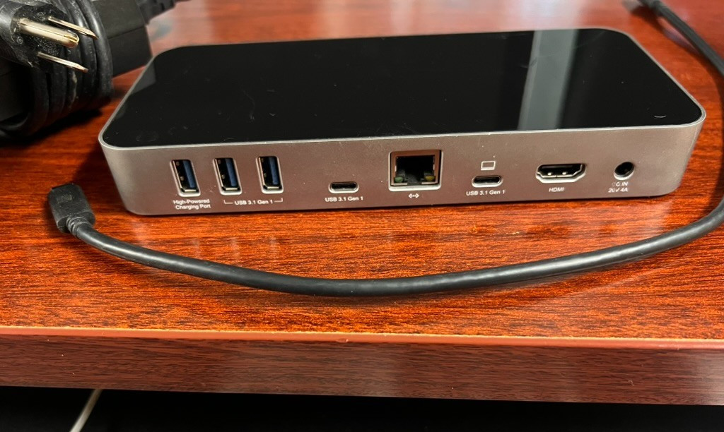 OWC USB-C dock OWCTCDOCK11PSG with power brick and USB-C cable