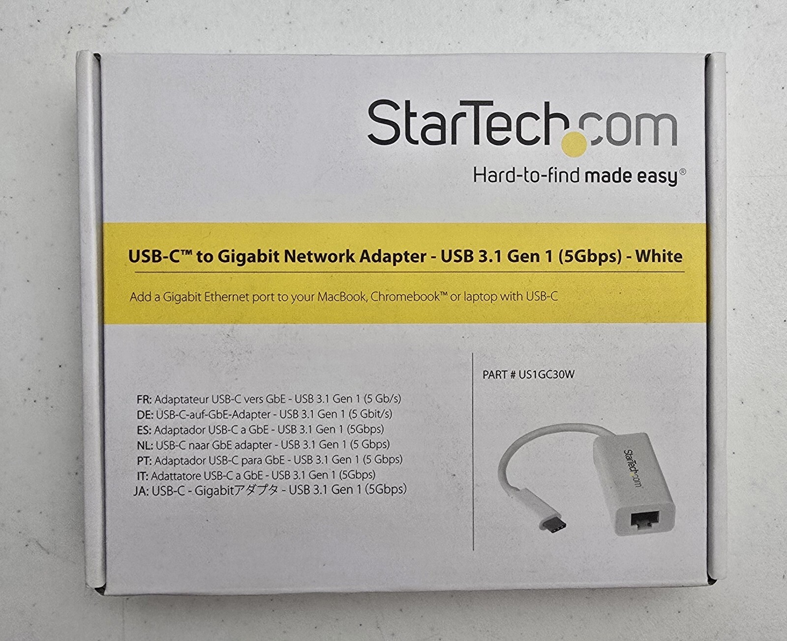 New StarTech.com USB-C to Gigabit Network Adapter USB 3.1 Gen 1 5Gbps White