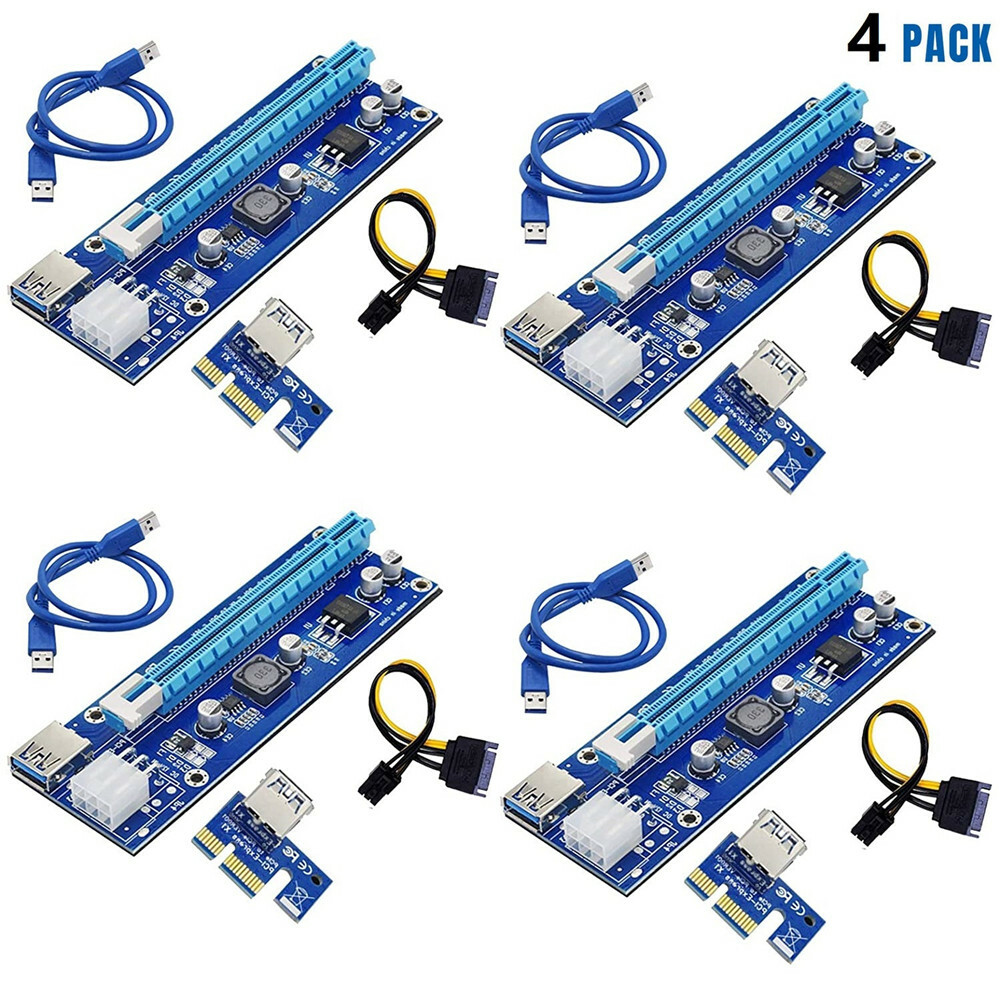 Ethereum PCI-E 1x to 16x Powered USB3.0 GPU Riser Extender Adapter Card VER 009s