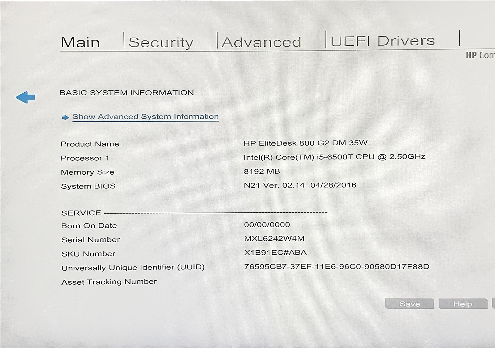 HP EliteDesk 800 G2 Micro PC Intel i5 6500T 2.50GHZ 8GB 256GB NVMe Windows 11