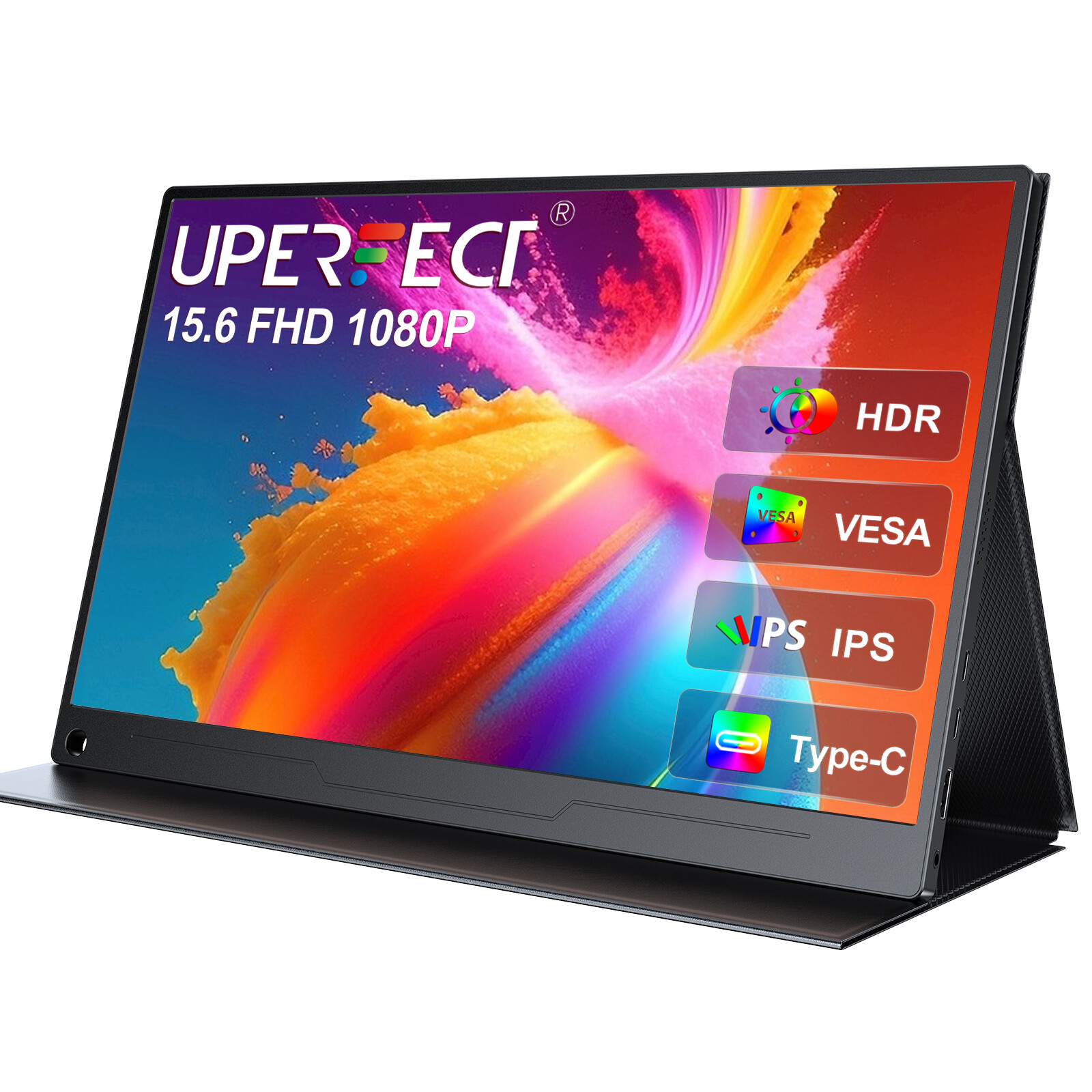 Used 15.6″ UPERFECT Portable Monitor 1080P HDR Display For Xbox One PS 4 Gaming