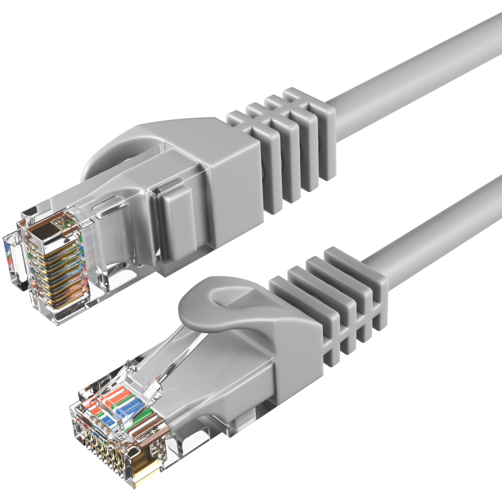 Cat5e Gray Patch Cord Network Cable Ethernet LAN RJ45 UTP 25FT – 200FT Multi LOT
