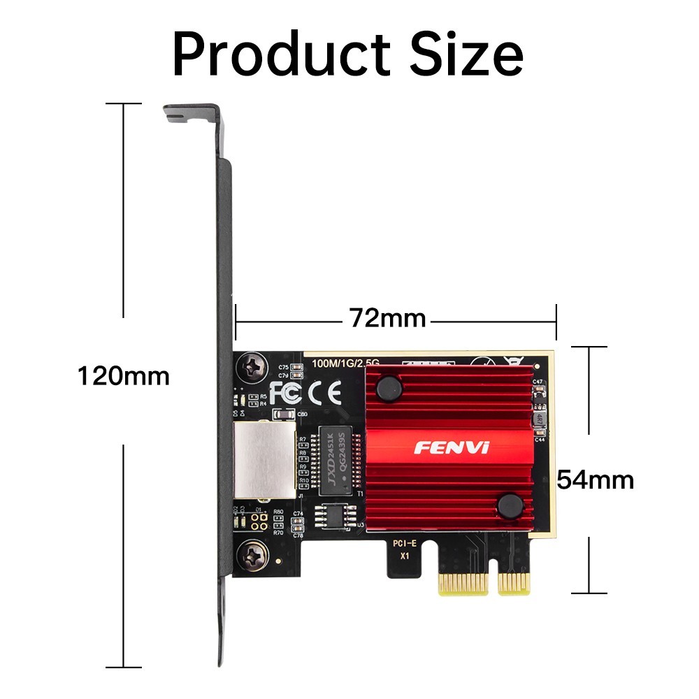 2.5Gbps PCIe Gigabit Network Card RJ45 LAN PCI Express X1 X4 X8 Ethernet Adapter