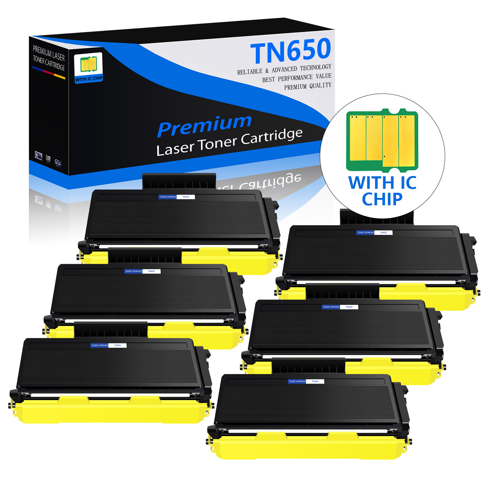 6PK TN650 Toner Cartridge For Brother TN-650 DCP-8050DN DCP-8080DN DCP-8085DN