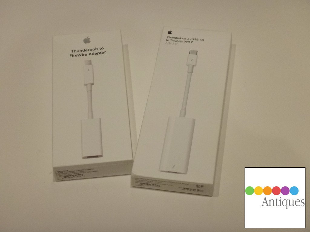 Apple Thunderbolt 2 to FireWire 800 Cable with Thunderbolt 3 USB-C Adapter