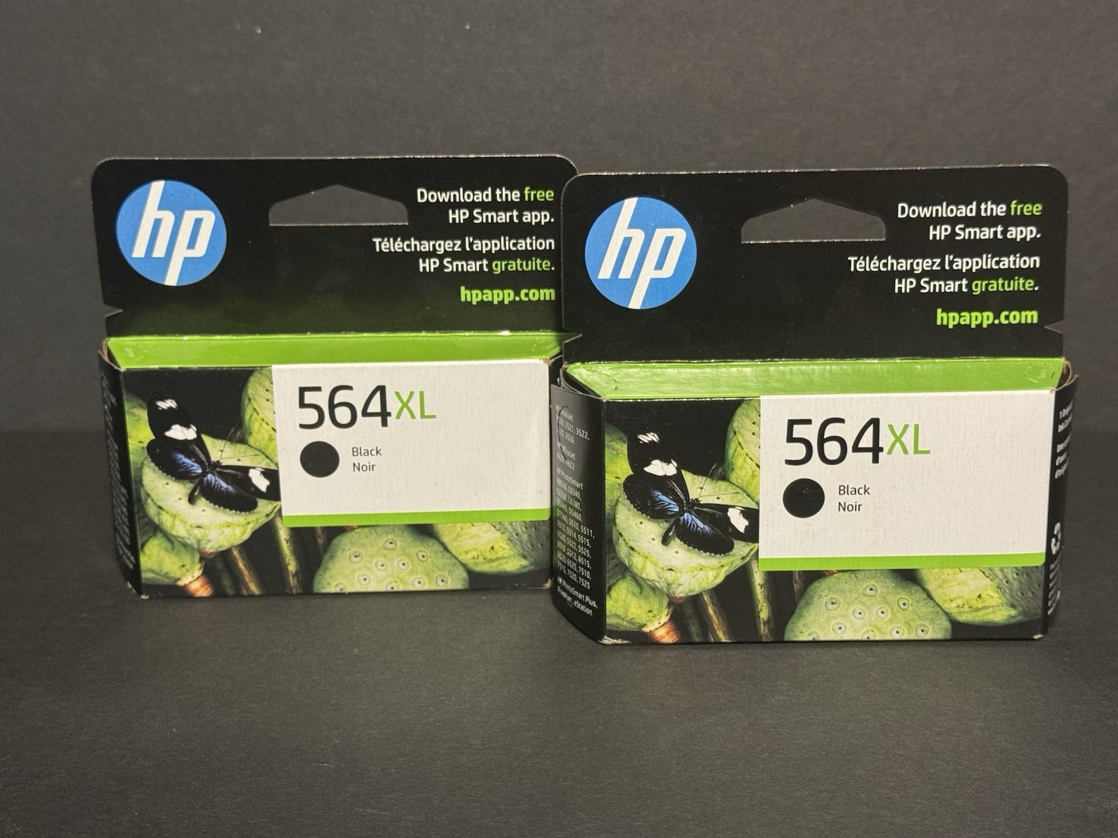 Lot of 2 HP 564XL – Black Ink Print Cartridge Genuine OEM Sealed – Expired 2025