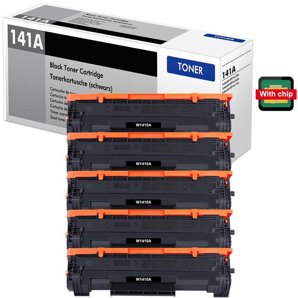 5 Pack W1410A 141A Toner WITH CHIP Fits for HP LaserJet MFP M140w M139w M110w AC