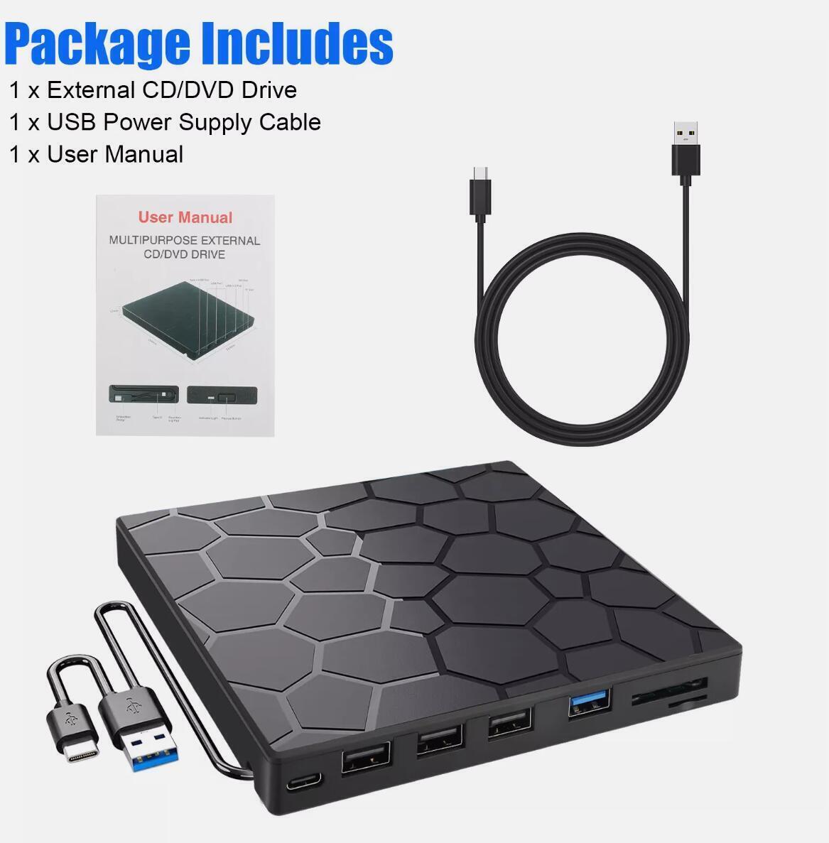 👍Slim External CD DVD Drive USB 3.0 Disc Player Burner Writer For Laptop PC Mac