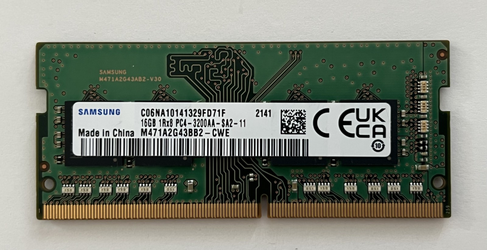 Samsung 16GB 1RX8 PC4-3200AA SODIMM Laptop Memory M471A2G43BB2-CWE