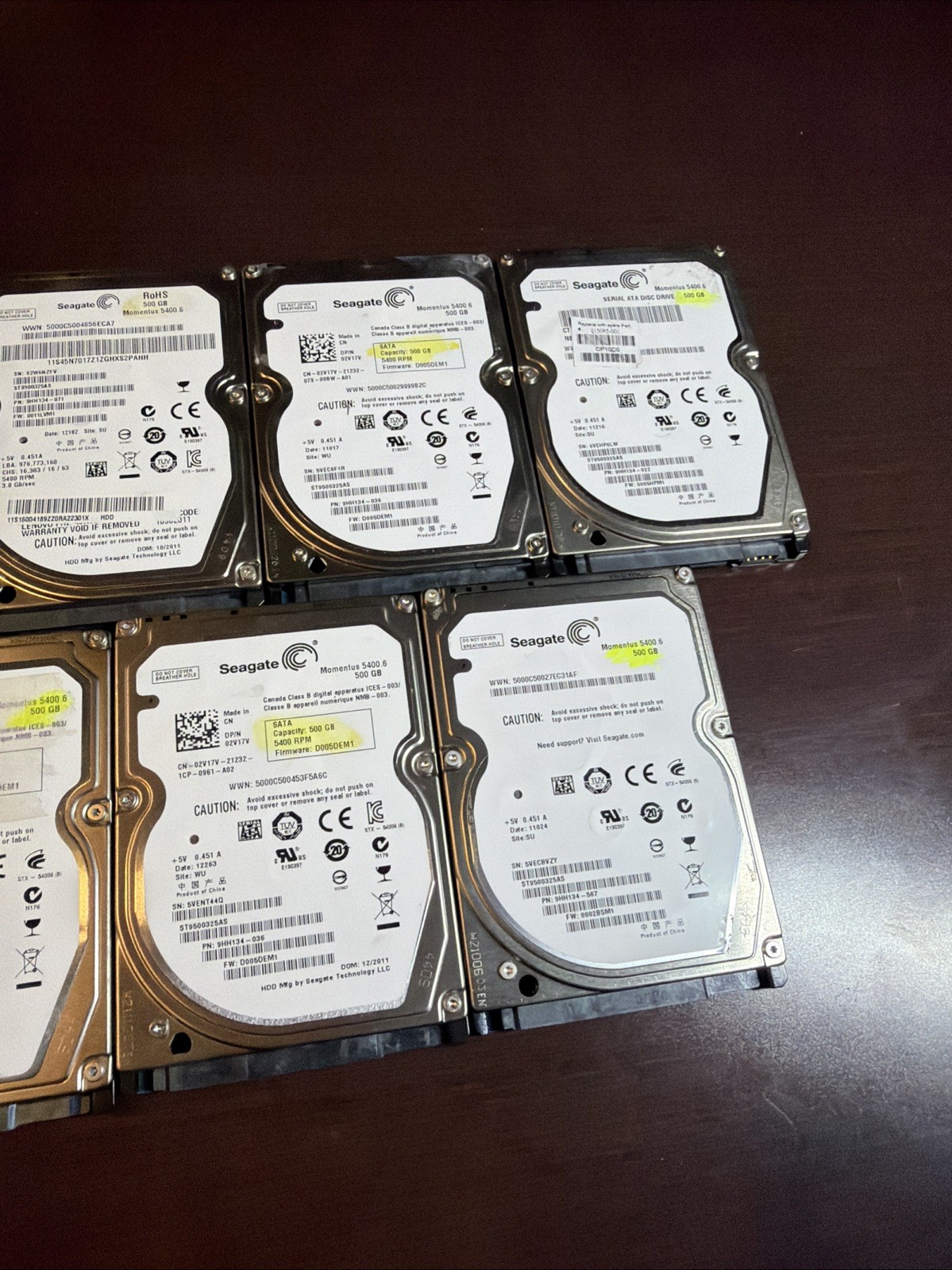 Seagate Lot of 9 2.5″ 500gb Internal Laptop Hard Drives ST9500325AS Tested