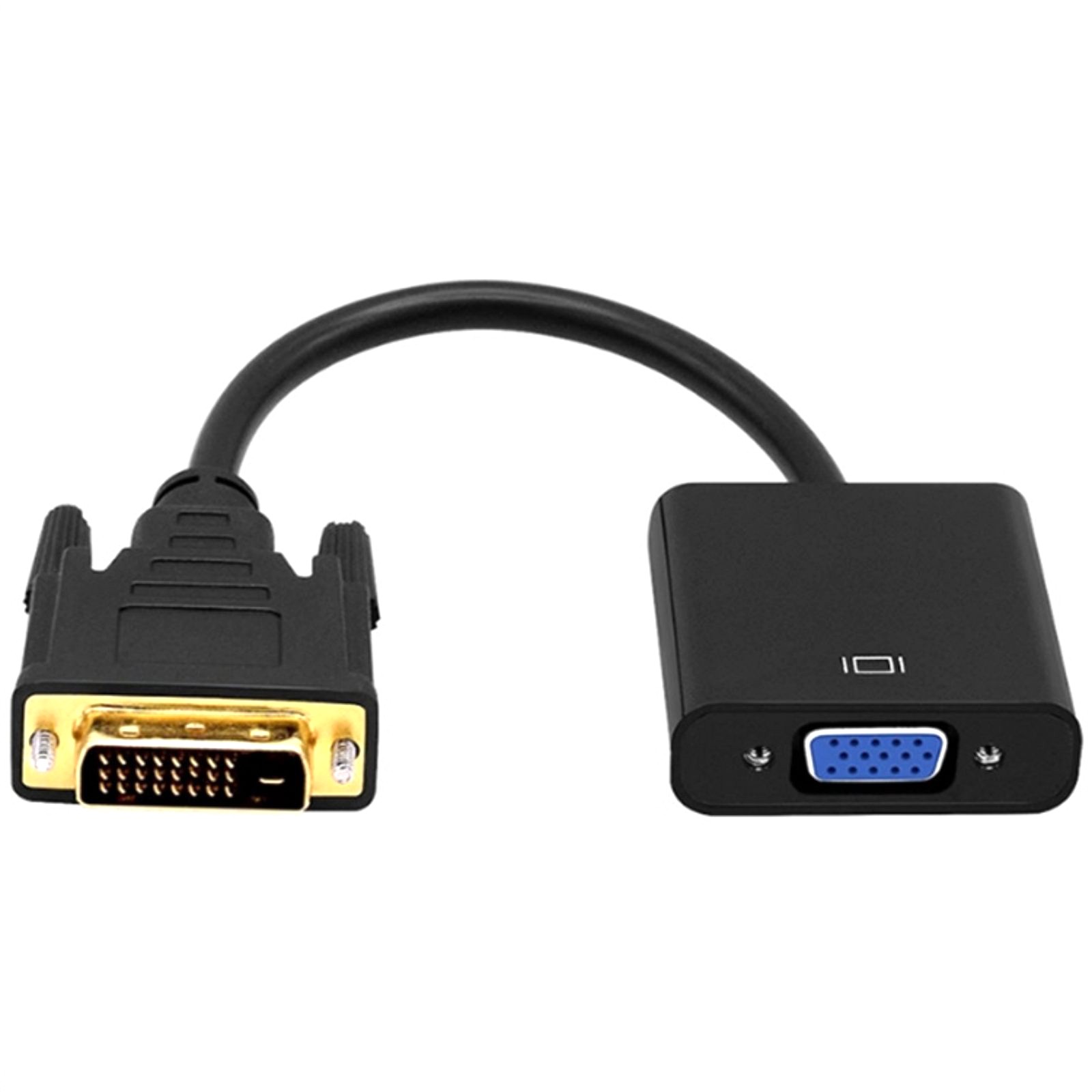 Plug-N-Play DVI to VGA Cable Adapter 1080P HD Converter No Drivers Needed