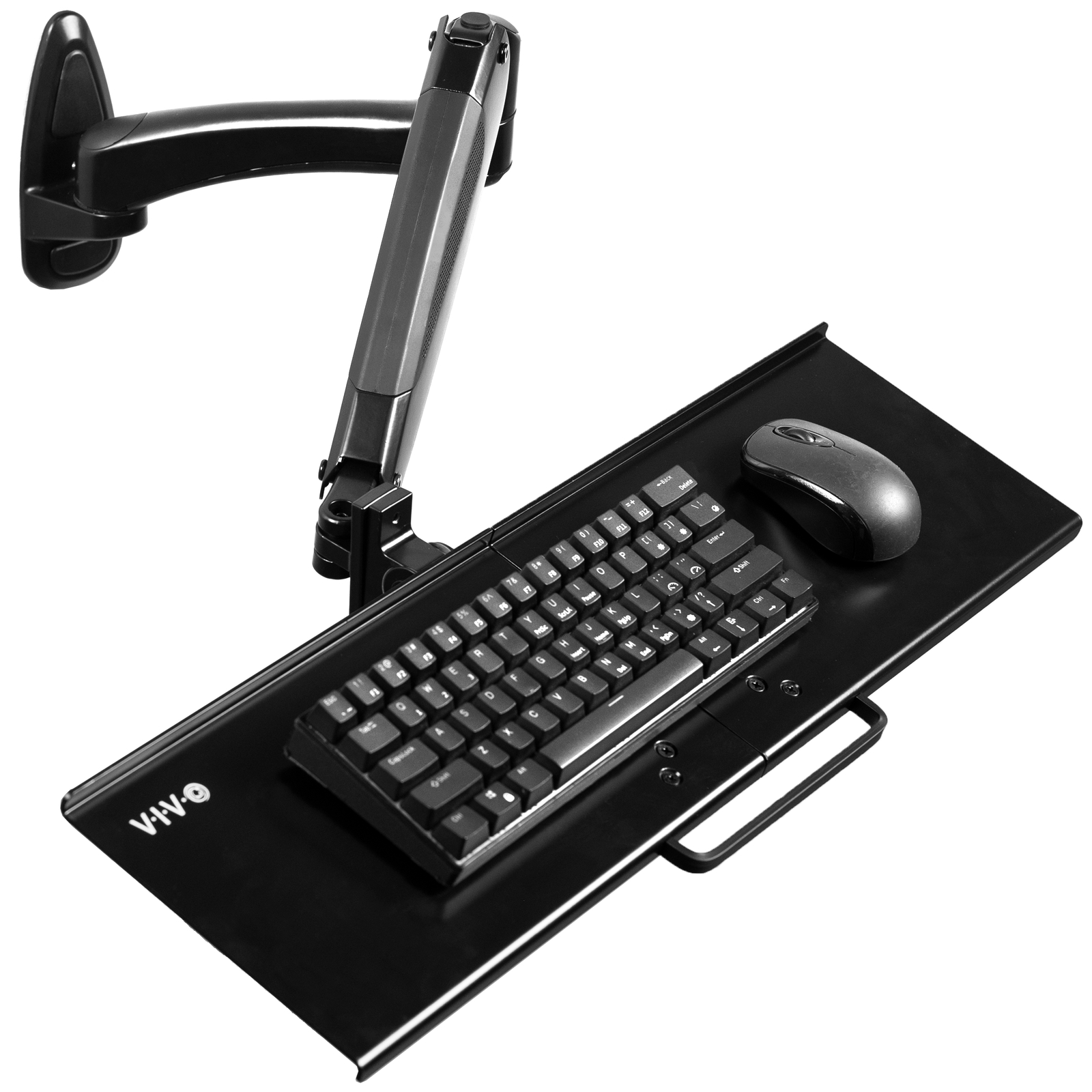 VIVO Pneumatic Keyboard & Mouse Platform Wall Mount, Keyboard Tray Arm