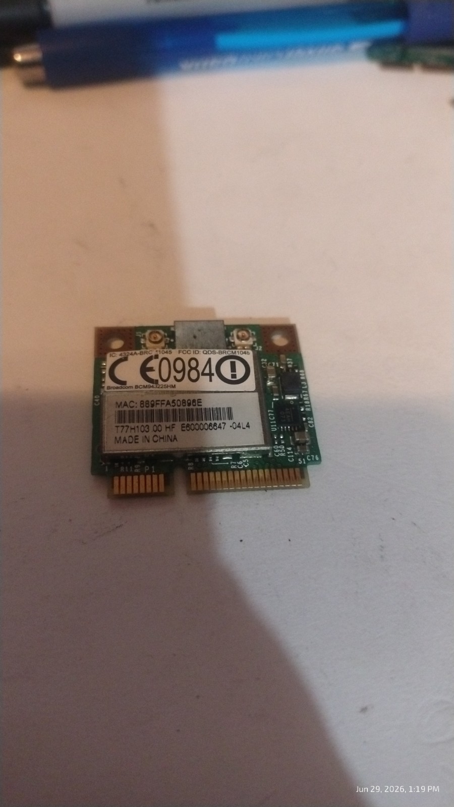 Broadcom BCM943225HM 802.11 b/g/n PCI-E Half mini Wifi