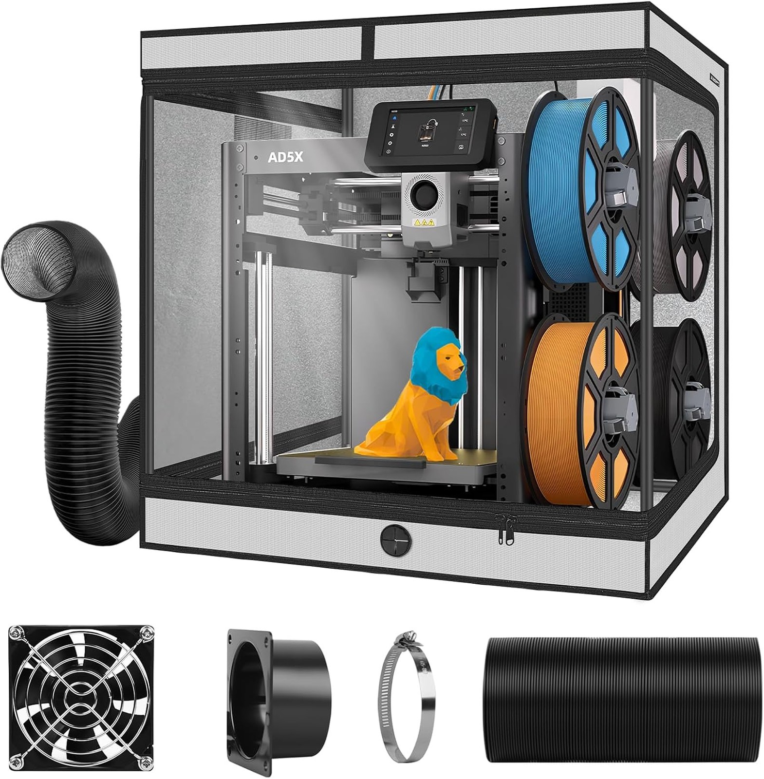 3D Printer Enclosure Fireproof Dustproof Ventilation Kit for Flashforge AD5X