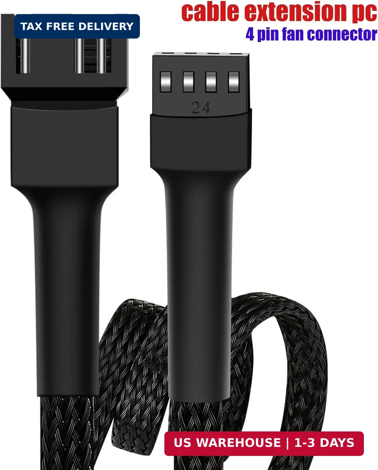 10.6″ pwm Fan Extension Cable，4 pin Fan Extension Cable，Cable Extension pc，PC Fa