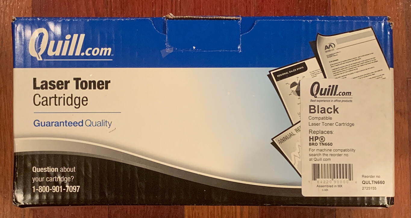 NEW Quill Laser Toner Cartridge Replacement for Brother TN660 TN-660 TN630 BLACK