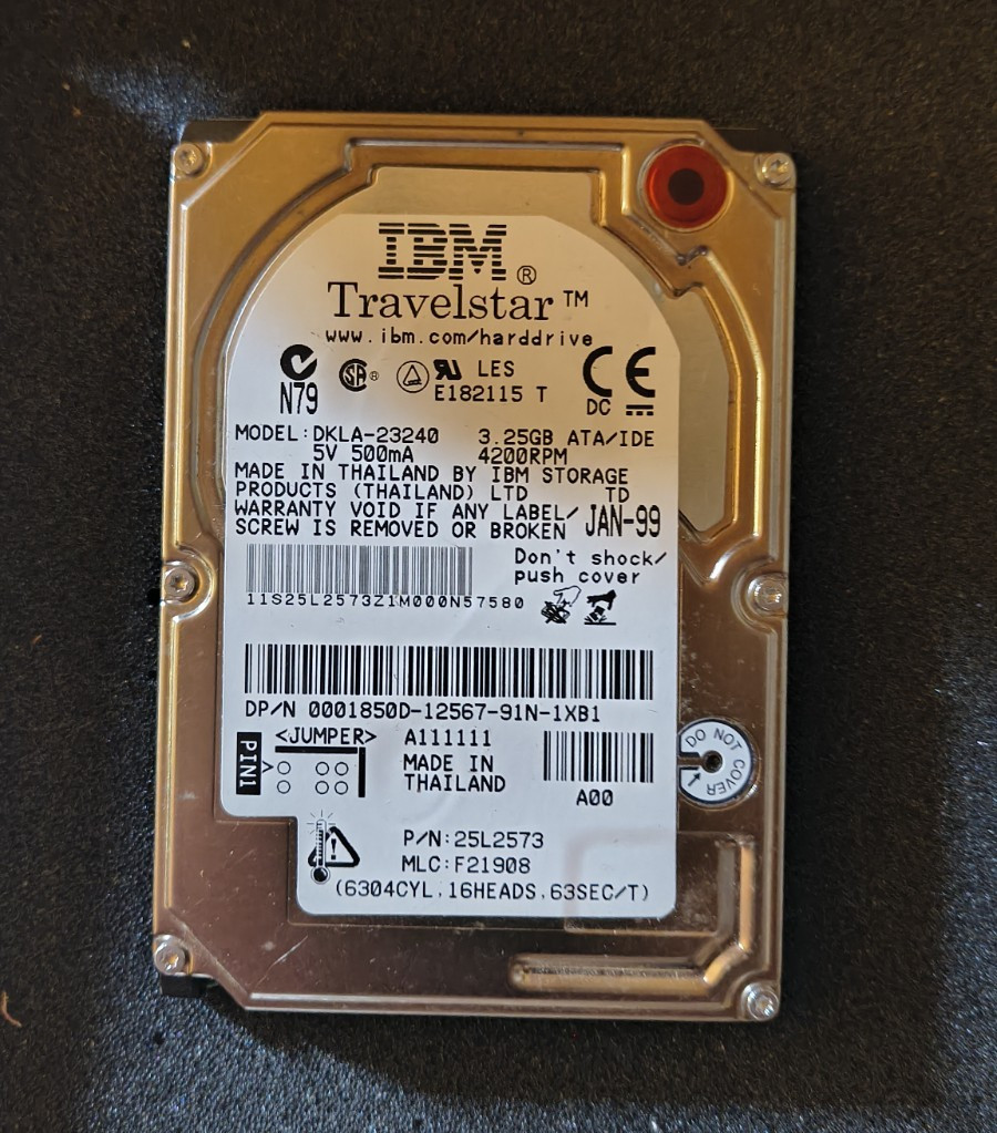 IBM Travelstar 3.25GB 4200RPM ATA/IDE 2.5″ Laptop HDD DKLA-23240
