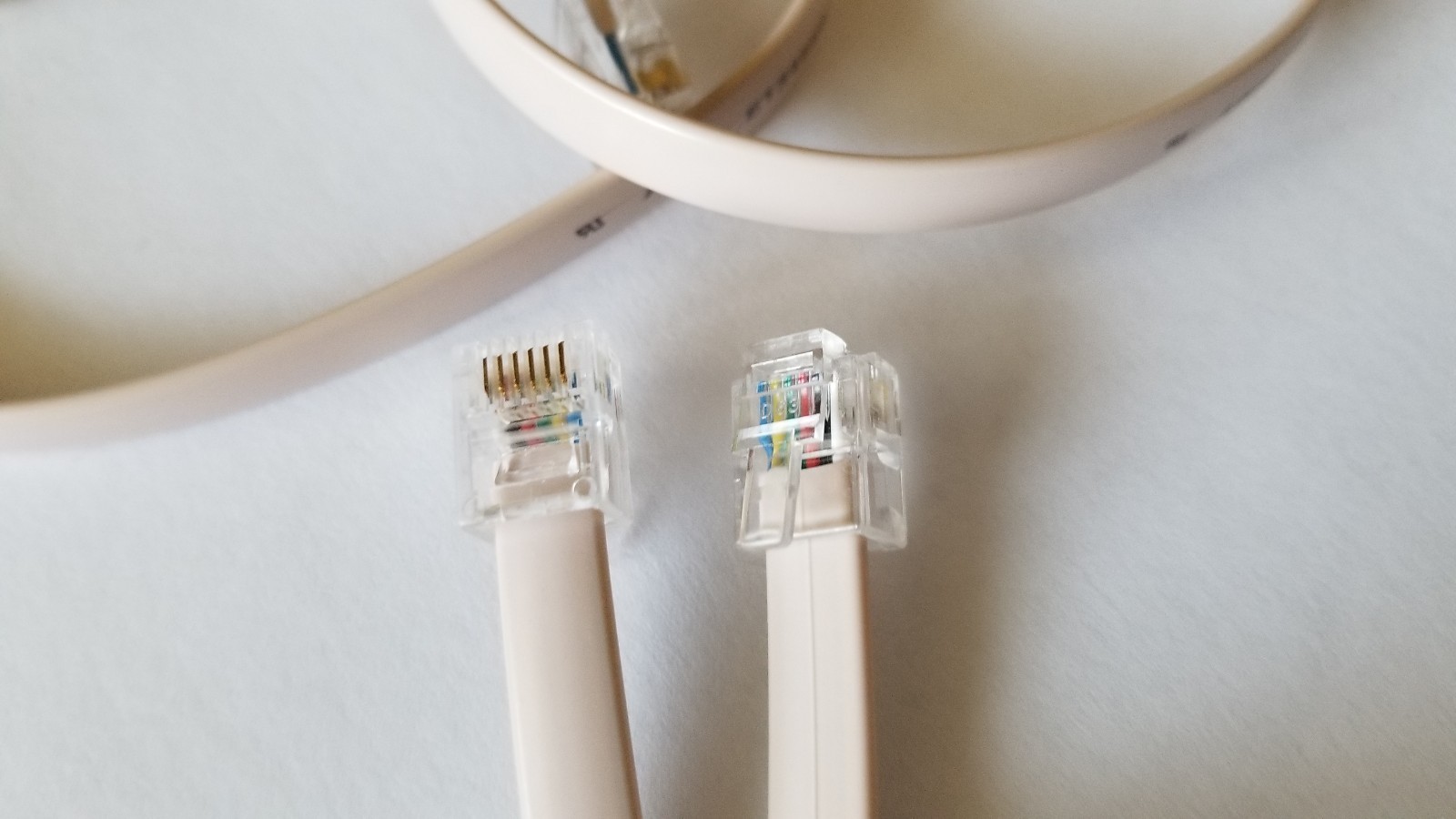 RJ25 RJ12 RJ11 cable DSL Modem Fax telephone 6 pin 6p6c white Ivory 26AWG